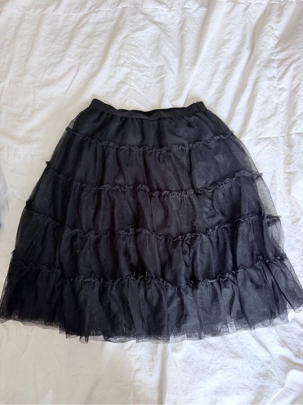 Black Tiered Tulle Skirt - girls